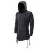Side Lace Up Fleece Gothic Hoodie - BLACK M