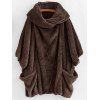 Manteau à Col Châle en Peluche - café 3XL