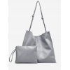 Ensemble de Sac à Bandoulière Grande Capacité 2 Pièces - Gris 