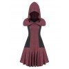 Mini Robe à Capuche à Rayure Fine - multicolor A 3XL