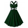 Robe Semi-Formelle Croisée Grande Taille à Paillettes - Vert profond 1X