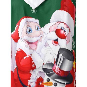 

Plus Size Handkerchief Printed Christmas Hoodie, Greenish blue