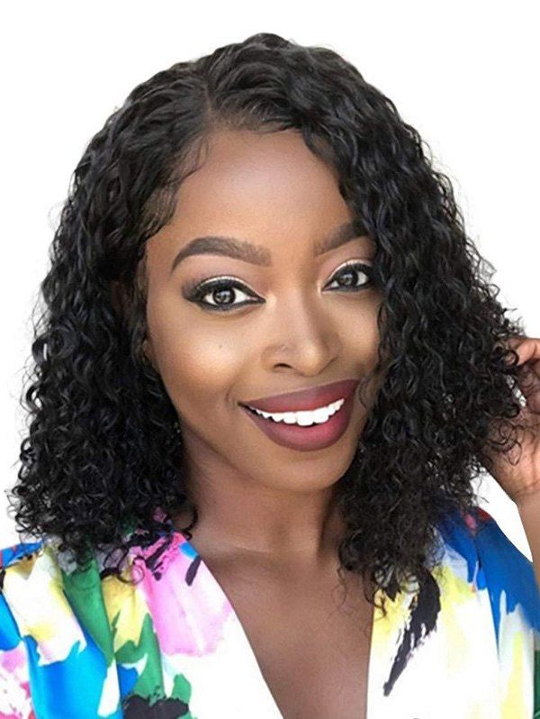 [35% OFF] 2021 Side Part Small Curl Synthetic Medium Wig In BLACK ...