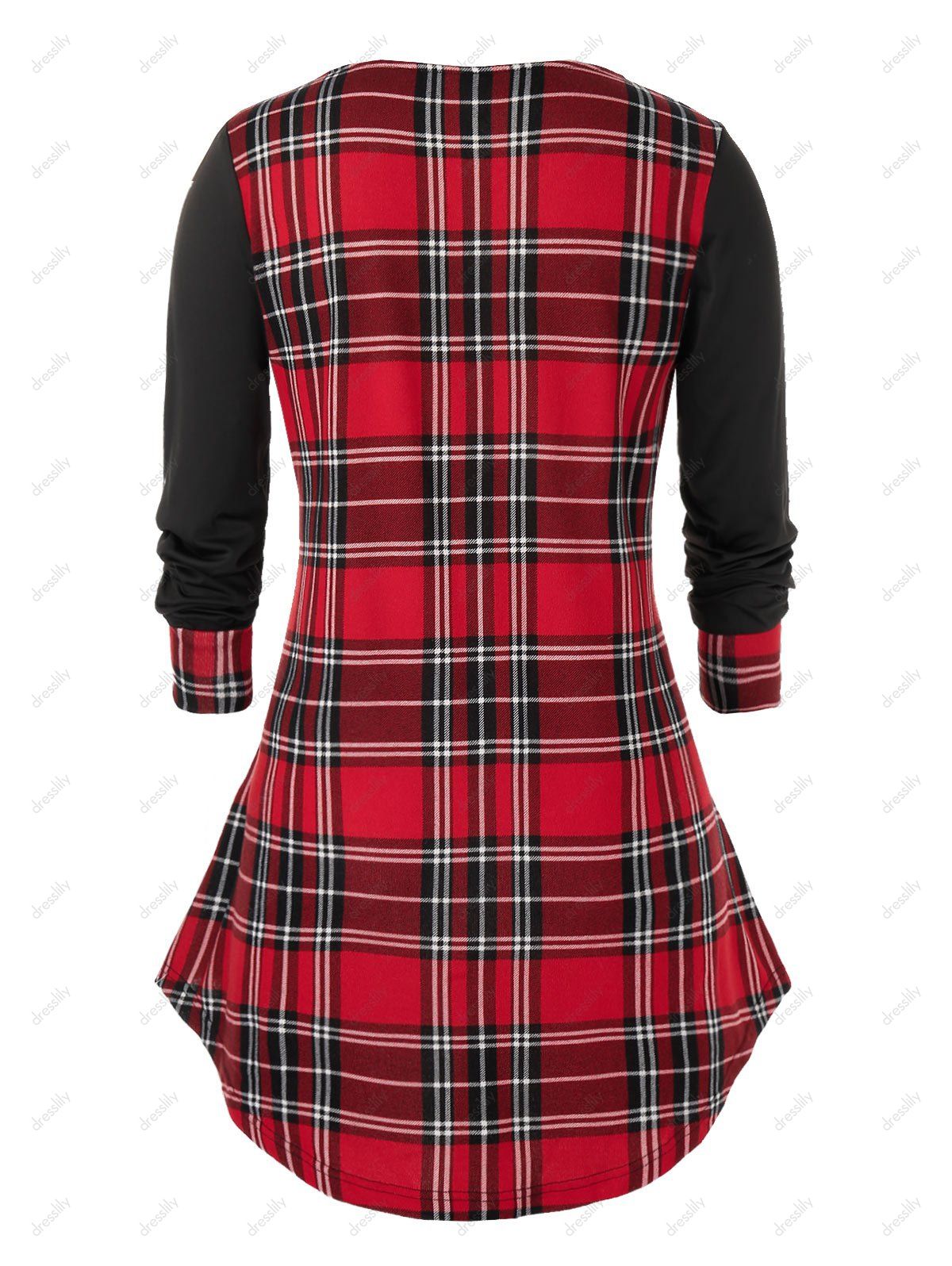 womens plus size red plaid shirt