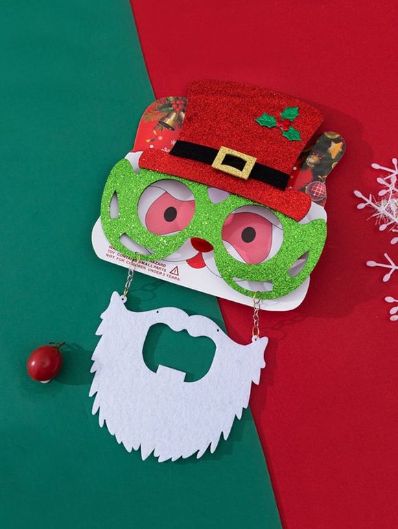 Lunettes Décoratives Accessoires Fête de Noël en Forme de Barbe Brillantes - multicolor A 