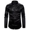 Chemise Boutonnée à Paillettes Insérées - Noir XL