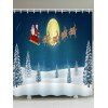 Rideau de Douche Imperméable Père Noël Lune et Traîneau Imprimés pour Salle de Bain - multicolor W59 X L71 INCH
