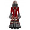Robe de Noël à Capuche Tricotée Haute Basse Cerf Ourlet à Volants - multicolor C S