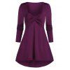 T-shirt Haut Bas Tordu en Avant - Marron L