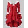 T-shirt Haut-Bas à Lacets Grande Taille - Rouge 5X