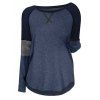 T-shirt en Couleur Contrastée Manches Raglan de Grande Taille - Cadetblue L
