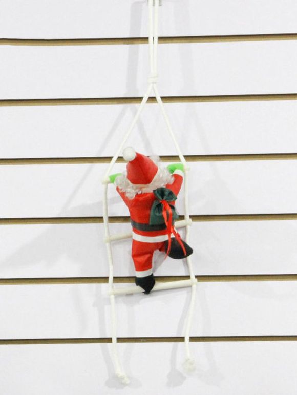 Décoration de Noël Hanging échelle Escalade Père Noël Doll - Rouge 