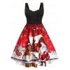 Robe de Noël Flocon de Neige et Bonhomme de Neige Grande Taille - Rouge 4X