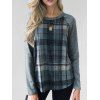 Haut à Carreaux à Manches Raglan - Bleu gris M