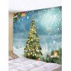 Tapisserie Murale Pendante Art Décoration Boule de Noël Arbre et Neige Imprimés - multicolor W59 X L51 INCH
