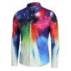 Chemise de Noël Boutonnée Flocon de Neige Coloré Imprimé - multicolor A XL