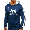 Sweat à Capuche de Sport Graphique avec Poche en Avant en laine - Bleu XL