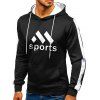 Sweat à Capuche de Sport Graphique avec Poche en Avant en laine - Noir 2XL