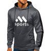 Sweat à Capuche de Sport Graphique avec Poche en Avant en laine - Gris 2XL