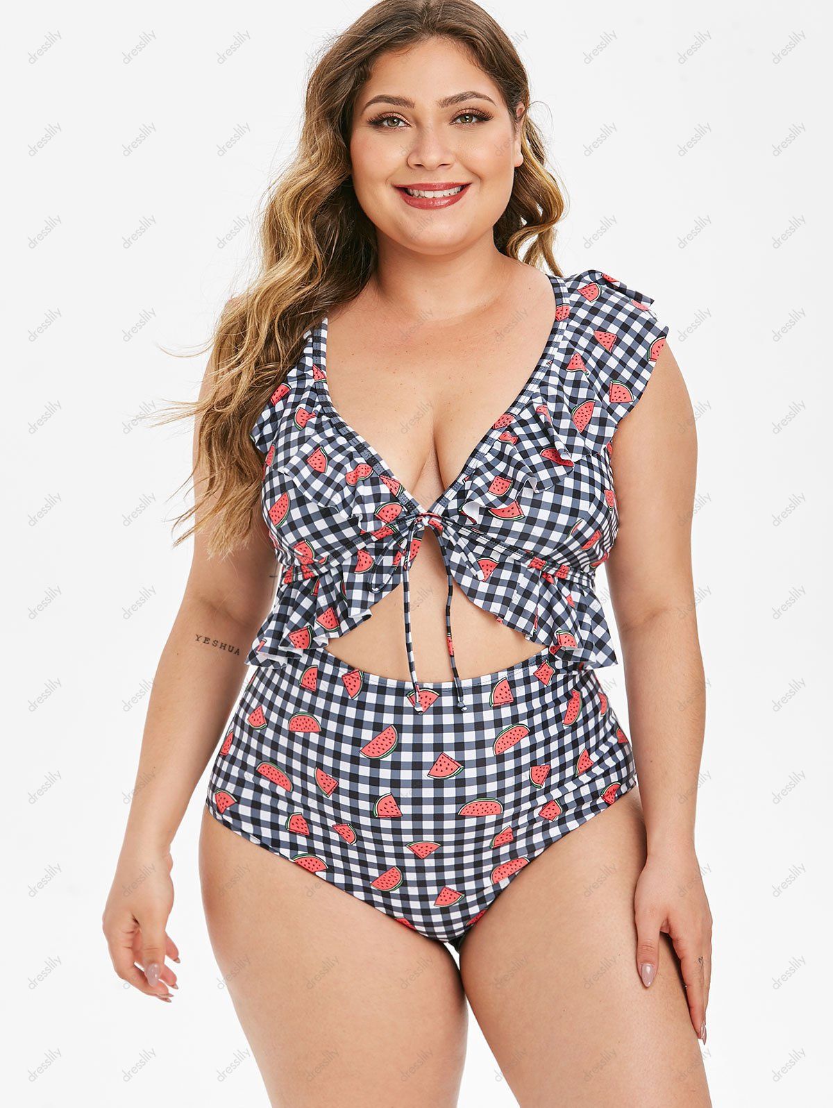 watermelon plus size swimsuit