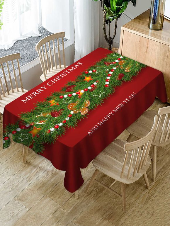 Nappe de Table Eoile Joyeux Noël en Tissu - multicolor 55 X 71 INCH