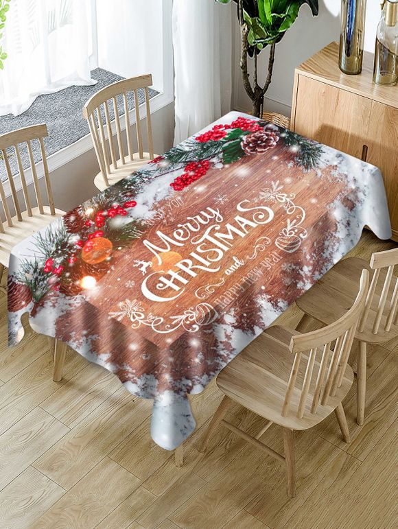 Nappe de Table de Noël  Imperméable Branche Imprimé en Tissu - multicolor W55 X L71 INCH
