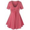 T-shirt Croisé Grande Taille - Rouge 2X