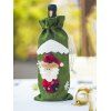 Couverture de Bouteille de Vin Motif Père Noël et Bonhomme de Neige à Cordon - Vert Tortue de Mer 