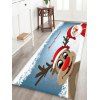 Tapis de Sol Absorption d'Eau Motif Père Noël Traîneau et Cerf - Bleu de Soie W16 X L47 INCH