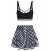Maillot de Bain Bikini Imprimé à Pois - Noir M