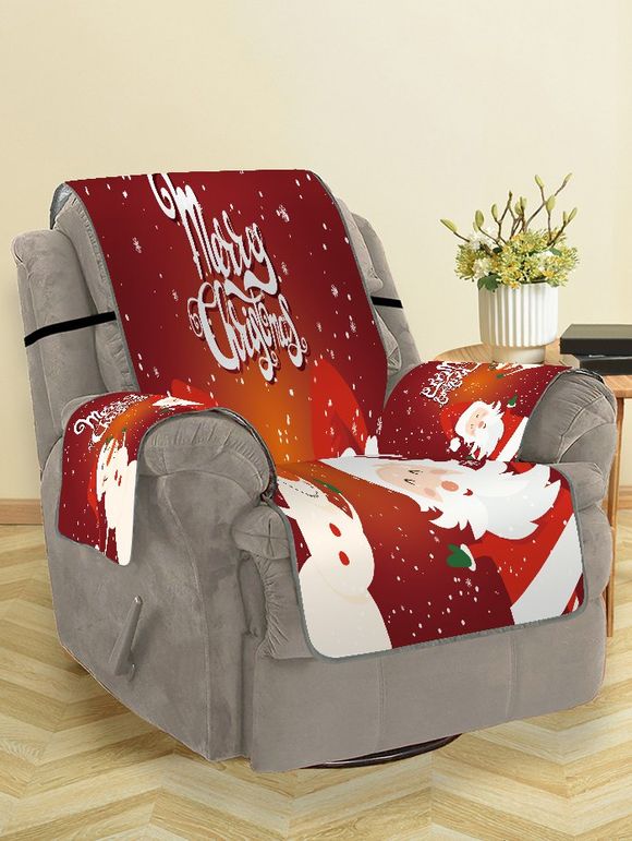 Housse de Canapé Motif de Père Noël et de Bonhomme de Neige - Orange vif SINGLE SEAT