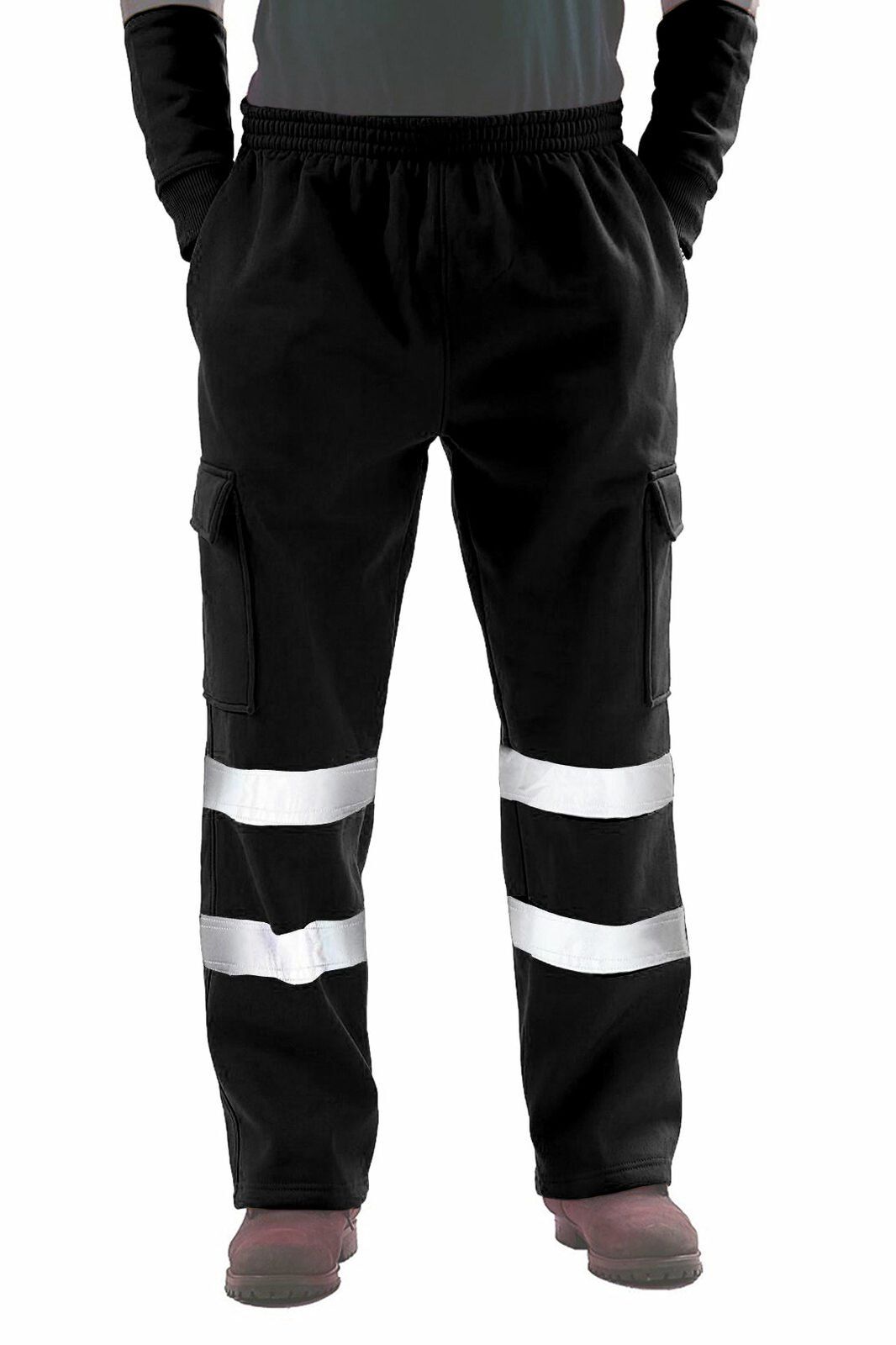 [25% OFF] 2021 Reflective Stripe Work Safety Casual Pants In BLACK