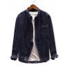 Chemise Boutonnée avec Poche en Velours Côtelé - Cadetblue L
