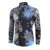 Chemise de Noël Flocon de Neige et Foudre Imprimés - Noir M