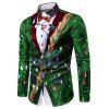 Chemise de Noël Boutonnée à Paillettes - Vert M