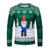 T-shirt 3D Père Noël et Flocon de Beige Imprimés - Vert Mer Moyen XS