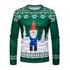 T-shirt 3D Père Noël et Flocon de Beige Imprimés - Vert Mer Moyen M