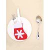 Sac Couverts pour Fourchettes et Couteaux en Forme de Flocons de Neige de Noël - Rouge 
