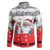 Chemise Boutonnée Père Noël et Notes de Musique Imprimés - Blanc 2XL