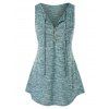 Débardeur de Grande Taille Embellie de Bouton - Turquoise Moyenne 2X