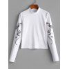 Mock Neck Snake Print Long Sleeve T-shirt - WHITE L