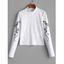 Mock Neck Snake Print Long Sleeve T-shirt - WHITE L