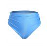 Plus Size Angel Cherub Print Overlay Tankini Swimsuit - DEEP SKY BLUE 5X