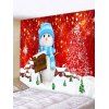 Tapisserie Joyeux Noël Flocon de Neige et Bonhomme de Neige Imprimés - multicolor W79 X L59 INCH