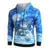 Sweat à Capuche Père Noël Bonhomme de Neige et Cadeaux Imprimés avec Poche Kangourou - multicolor A 3XL