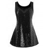 Plus Size Sequin Croisillon Vest - Noir 3X