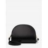 Sac à Bandoulière Brillant Demi-cercle en Cuir - Noir 