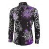 Chemise de Noël Flocon de Neige et Foudre Imprimés - Orchidée Foncée 2XL