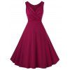 Robe Enveloppée de Grande Taille - Rouge Vineux 2X