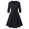 Robe Zippée avec Poche de Grande Taille - Noir 2X